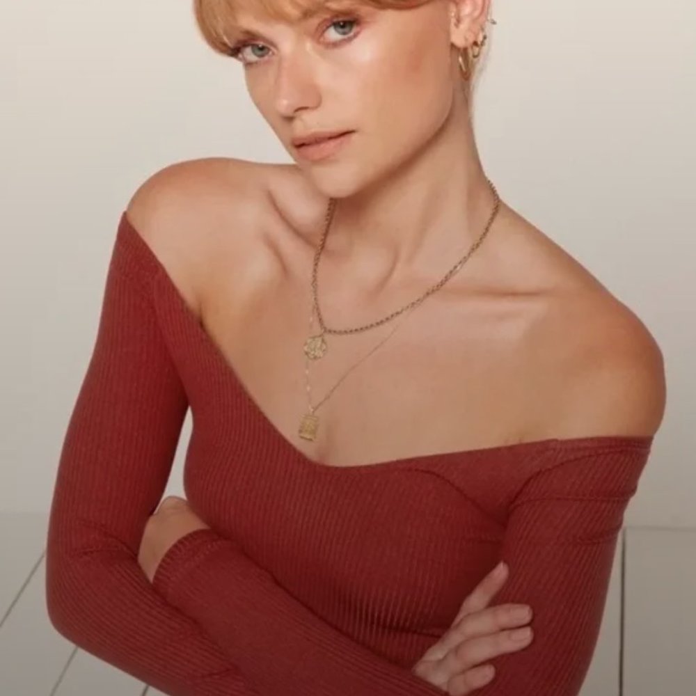 Reformation Sundown Ribbed Top (Sz L)